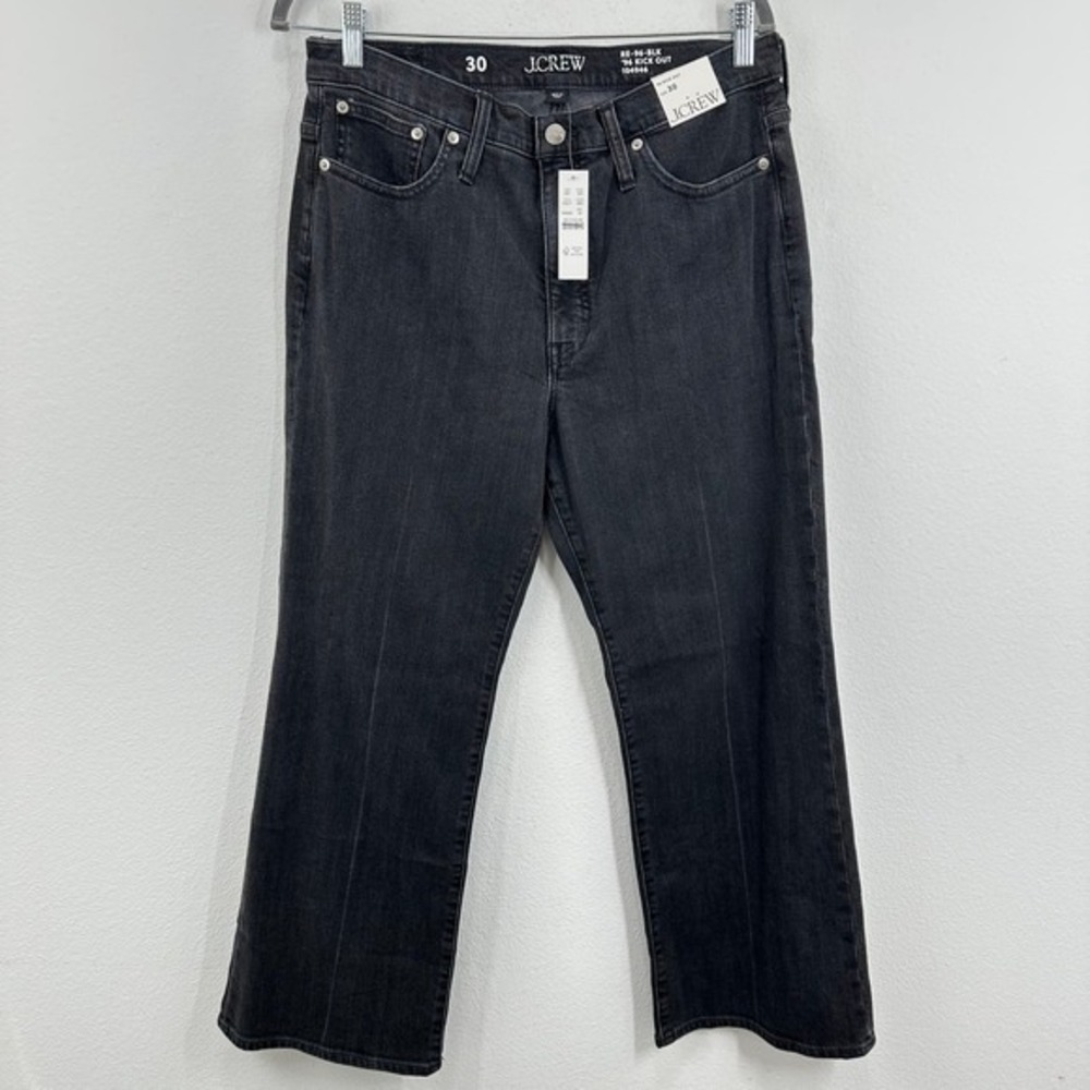 J. Crew Womens Size 30 High Rise Cropped NWT '96 Kick Out Jeans Black Wash Denim